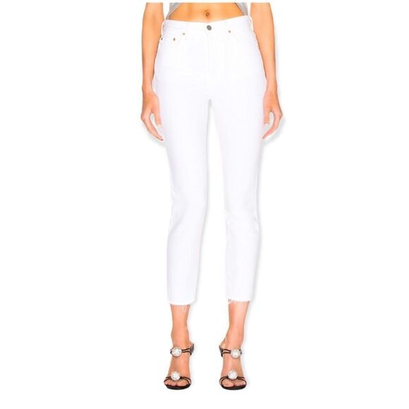 NWT! GRLFRND Karolina White Flag High Rise Rigid Denim Skinny Ankle Crop Jeans - Picture 3 of 13
